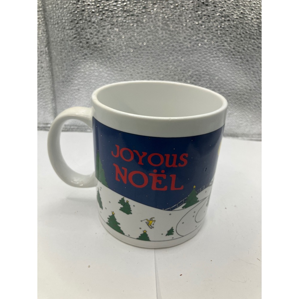 Vintage 1990 Joyeux Noel Christmas Scene Ceramic Mug Taylor‎ & Ng San Francisco